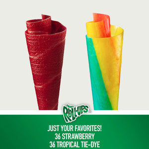 Fruit Roll-Ups, Strawberry & Tropical Tie-Dye (72 Rolls) (1.2kg) USfoodz