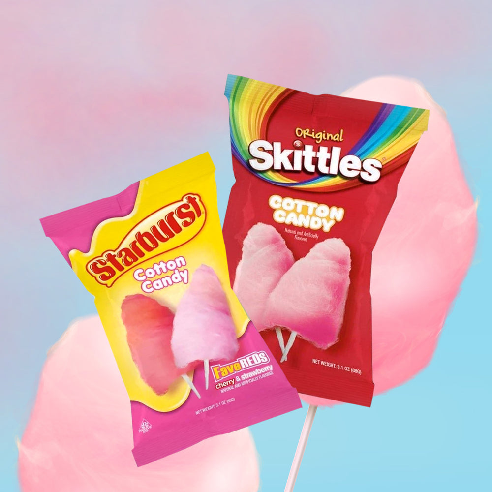 Nieuw bij USfoodz! Skittles & Starburst Cotton Candy. Zoet suikerspinwatten in een zakje. Bestel nu.