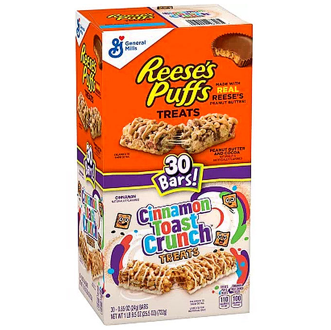 Reese's Puffs Treats & Cinnamon Toast Crunch Treats (30-Pack) USfoodz