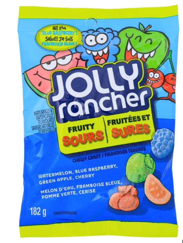 Jolly Rancher Gummies Fruity Sours, Bag (182g)