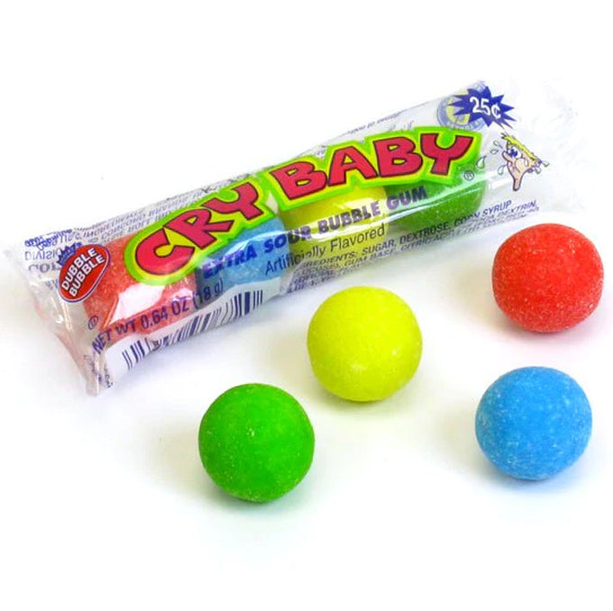 Cry Baby Bubble Gum, Extra Sour (4-Pack) (18g)