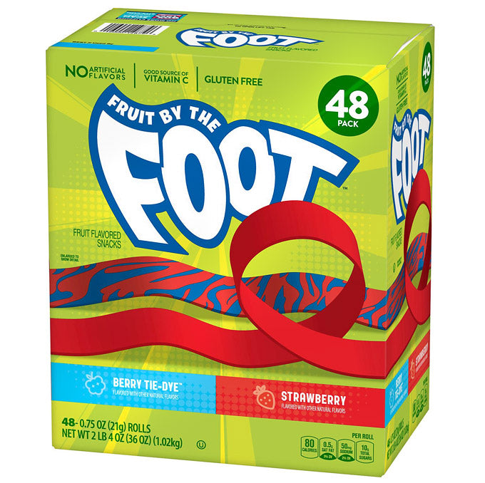 Fruit By The Foot, Berry Tie-Dye & Strawberry (48 Rolls) USfoodz