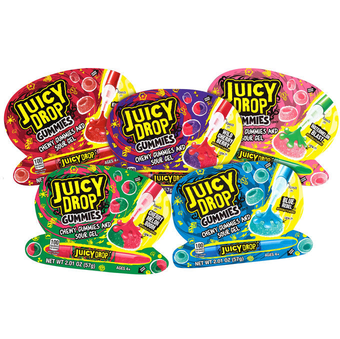 Juicy Drop Gummies, Chewy Gummies &amp; Sour Gel (57g)