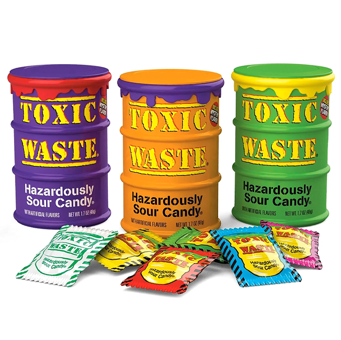 
            
                Laad afbeelding naar de Gallery viewer, Toxic Waste Hazardously Sour Candy Drums (1-Piece) (48g)
            
        