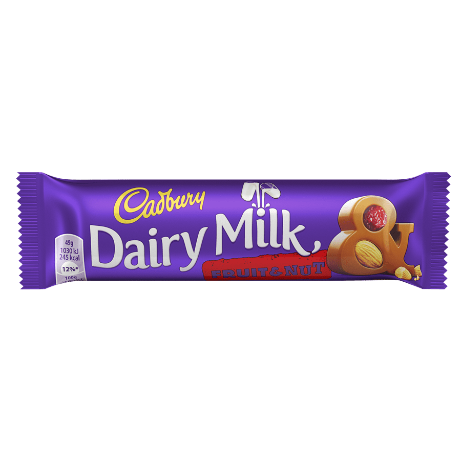 Cadbury Dairy Milk, Fruit & Nut Milk Chocolate (49g) NIET TE POETSEN