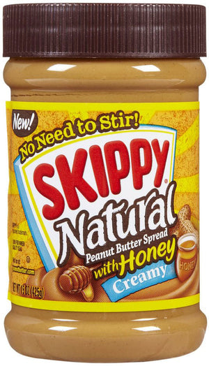 Skippy Natural Creamy Peanut Butter Spread with Honey (425g)